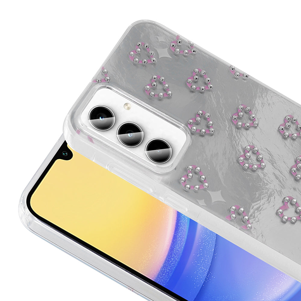 Galaxy A55 Kılıf Kamera Korumalı Figürlü Zore Ponti Silikon Kapak Açık Pembe