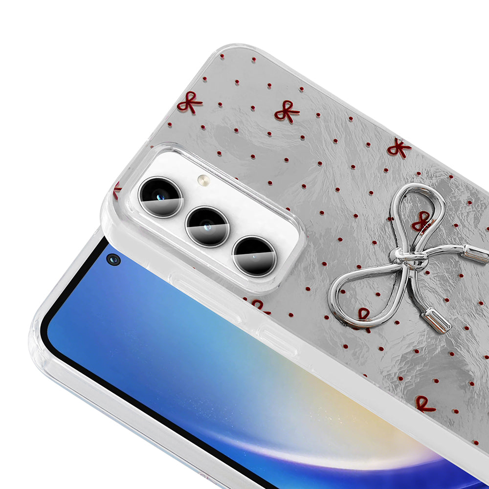 Galaxy A55 Kılıf Kamera Korumalı Figürlü Zore Ponti Silikon Kapak Açık Pembe