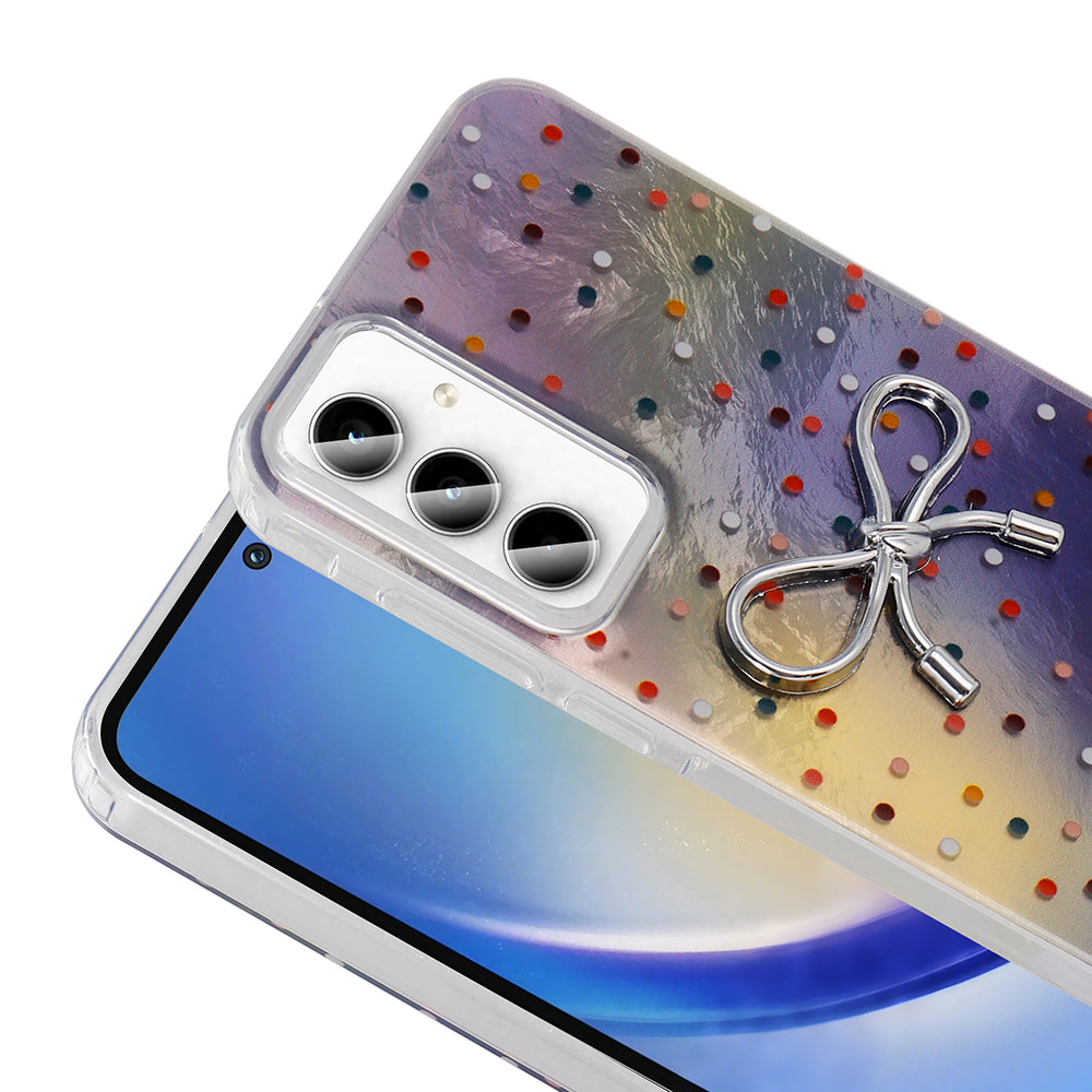 Galaxy A55 Kılıf Kamera Korumalı Figürlü Zore Ponti Silikon Kapak Açık Pembe