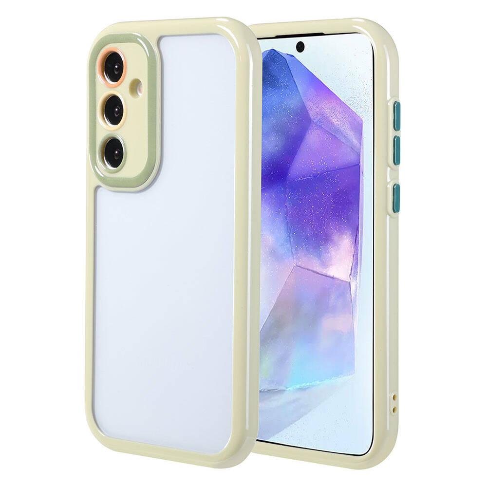 Galaxy A55 Kılıf Kamera Korumalı Renkli Kenar ve Çerçeve Tasarımlı Zore Vitamin Kapak