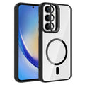 Galaxy A55 Kılıf Standlı ve Kamera Lens Hediyeli M-Safe Şarj Özellikli Zore Etro Kapak