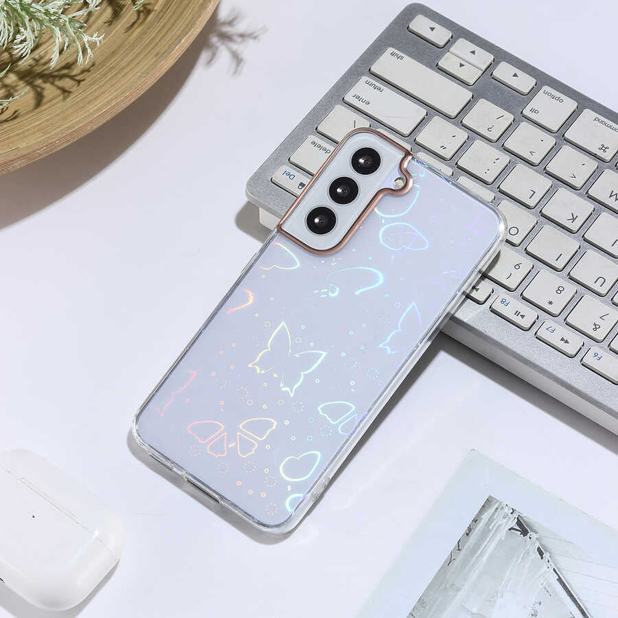 Galaxy S22 Kılıf Zore Sidney Desenli Sert Kapak