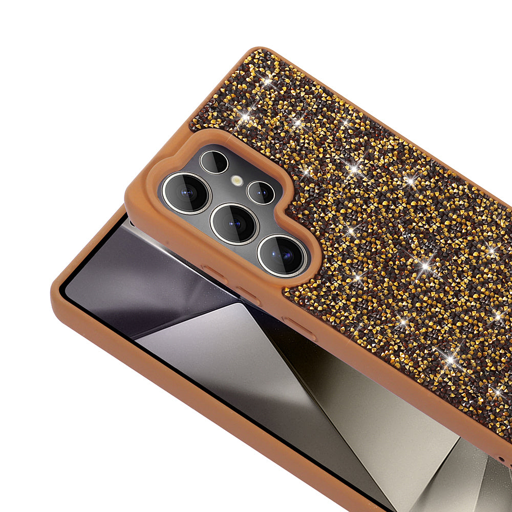 Galaxy S22 Ultra Kılıf Parlak Taşlı Tasarım Zore Pırlanta Kapak Siyah