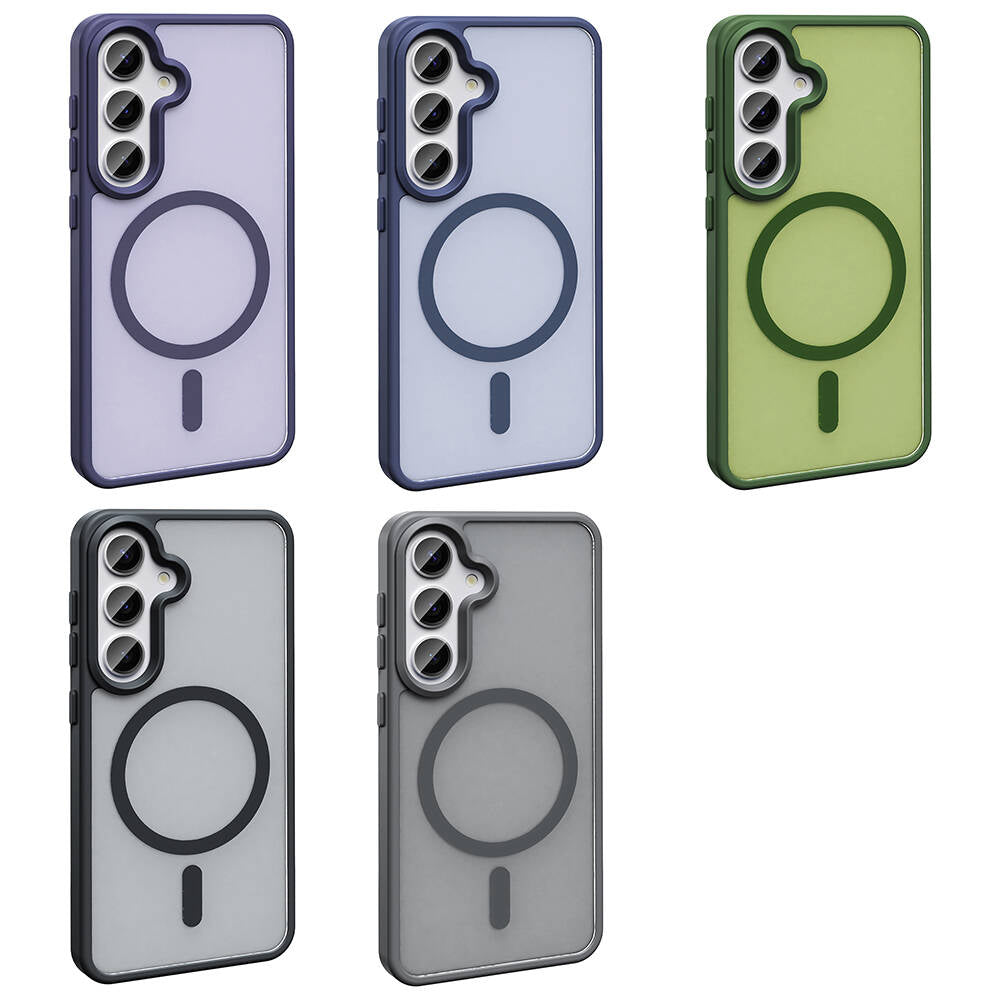 Galaxy S23 FE Kılıf M-safe Şarj Özellikli Mat Arka Yüzey Zore Sio Kapak Derin Mor