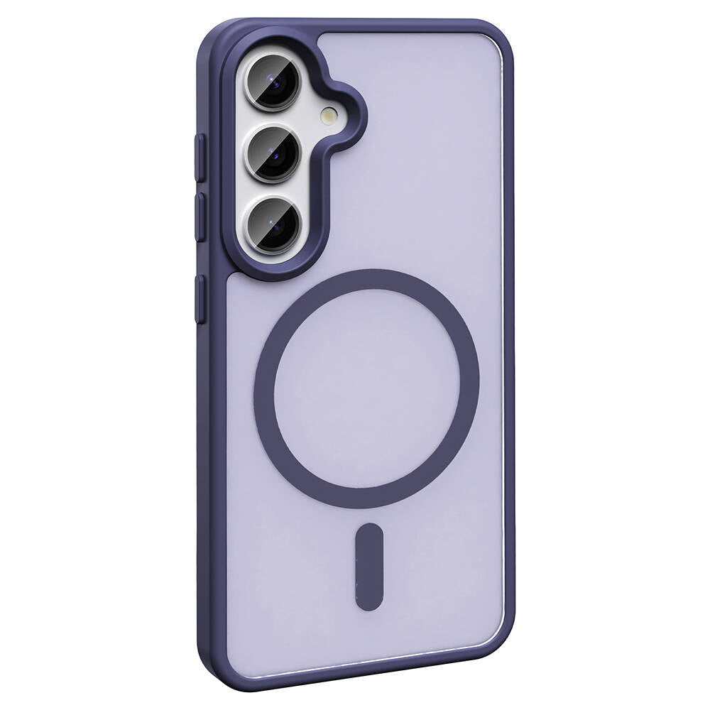 Galaxy S23 FE Kılıf M-safe Şarj Özellikli Mat Arka Yüzey Zore Sio Kapak Koyu Mor