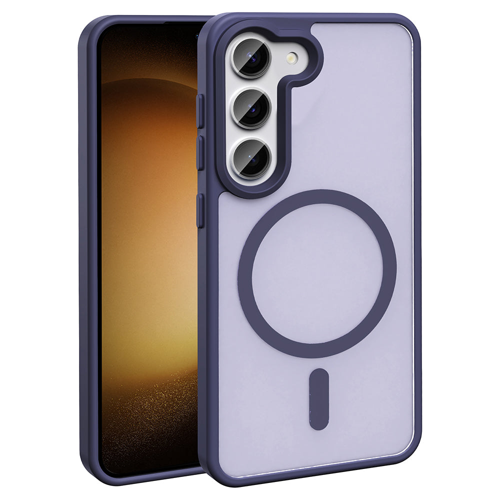 Galaxy S23 FE Kılıf M-safe Şarj Özellikli Mat Arka Yüzey Zore Sio Kapak Koyu Mor