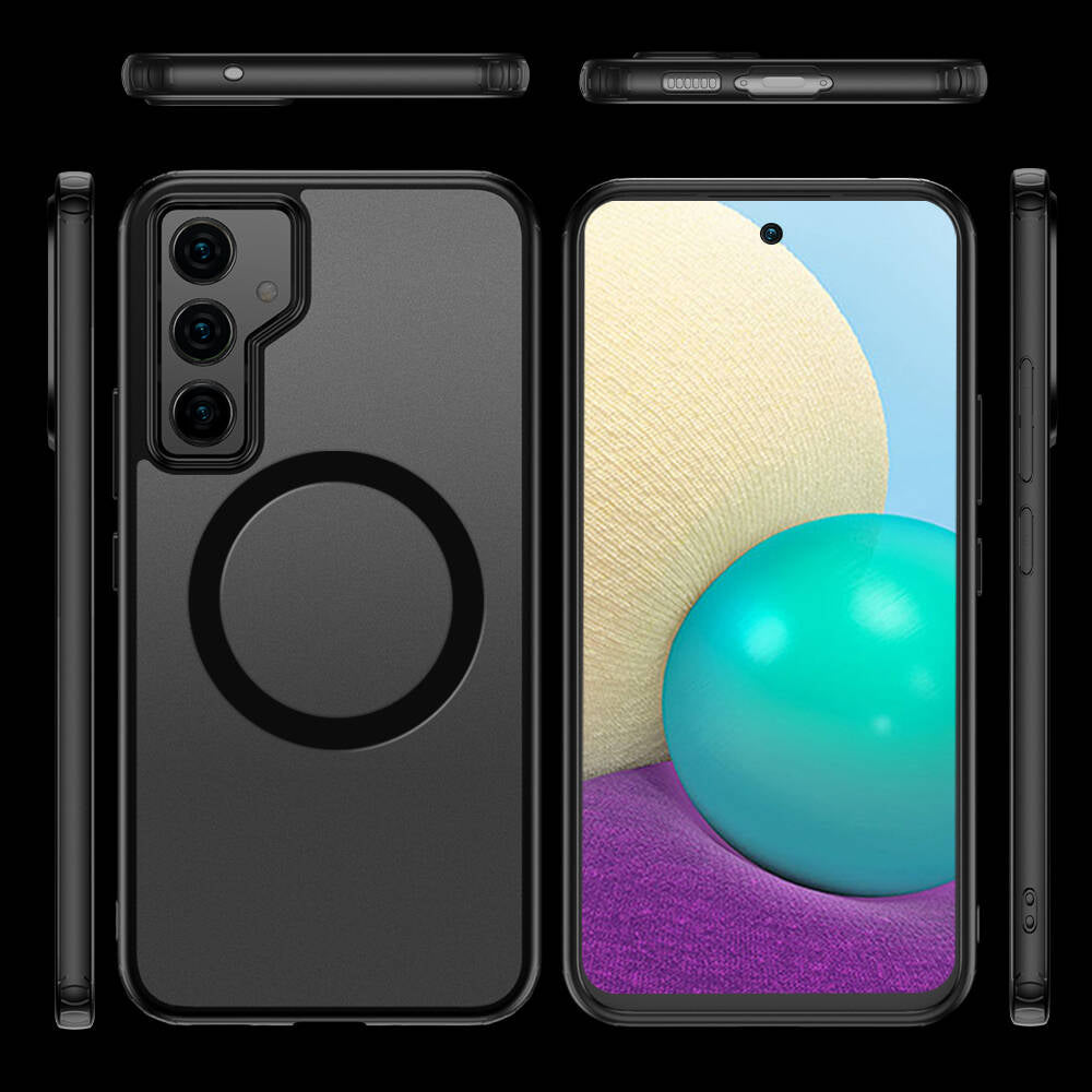 Galaxy S23 FE Kılıf Sert PC Arka Yüzey Wireless Şarj Özellikli Zore Flet M-safe Kapak Renksiz