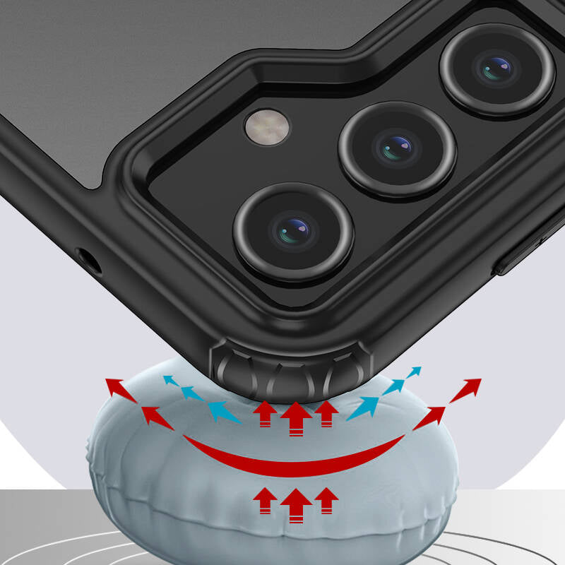 Galaxy S23 FE Kılıf Sert PC Arka Yüzey Wireless Şarj Özellikli Zore Flet M-safe Kapak Renksiz