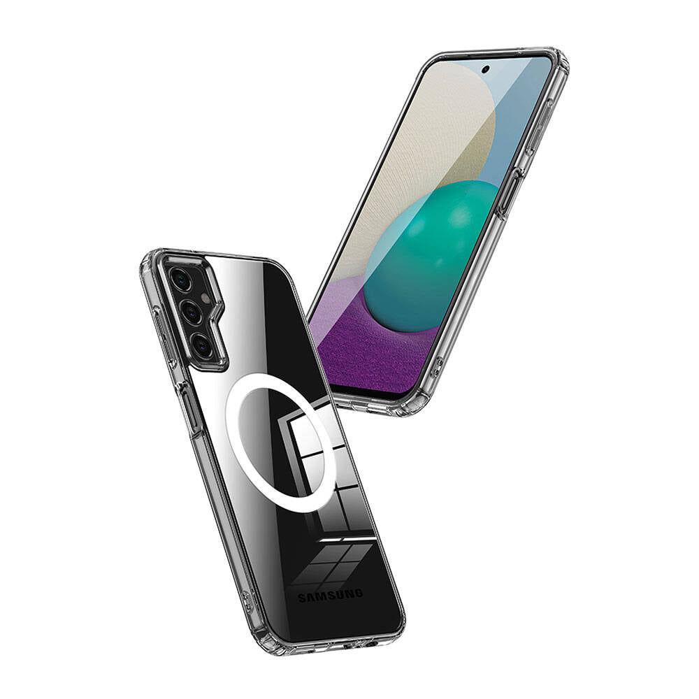 Galaxy S23 FE Kılıf Sert PC Arka Yüzey Wireless Şarj Özellikli Zore Flet M-safe Kapak Renksiz