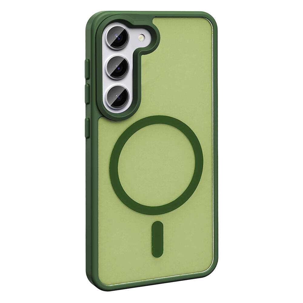 Galaxy S23 Kılıf M-safe Şarj Özellikli Mat Arka Yüzey Zore Sio Kapak Koyu Mor