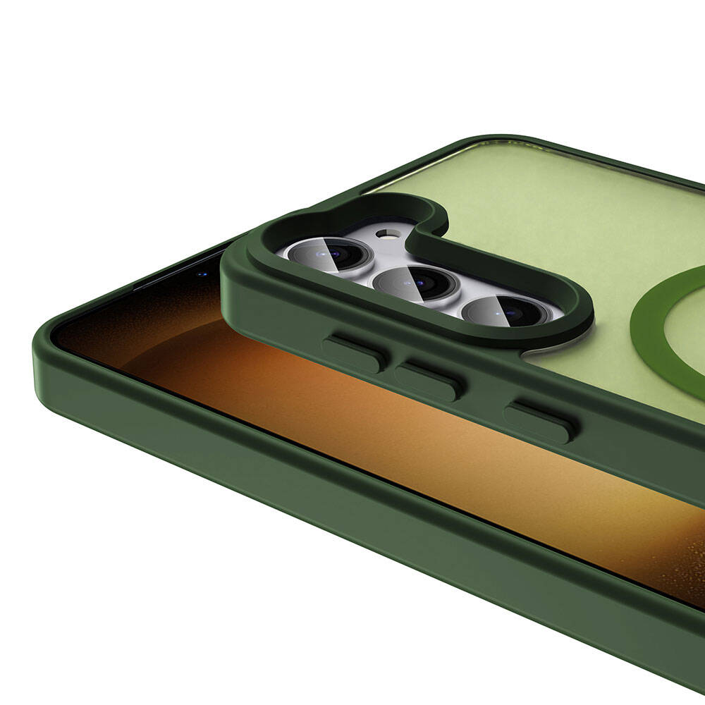 Galaxy S23 Kılıf M-safe Şarj Özellikli Mat Arka Yüzey Zore Sio Kapak Gri