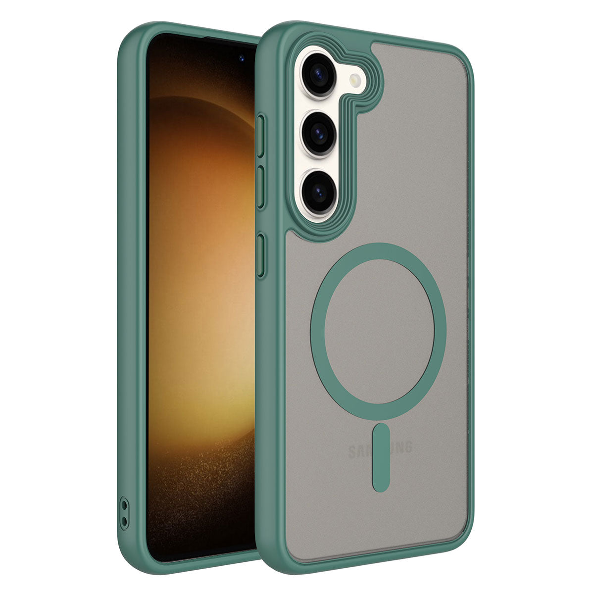 Galaxy S23 Kılıf Mat Arka Yüzey Wireless Şarj Özellikli Zore Flet M-safe Kapak Derin Mor