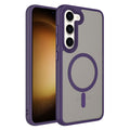 Galaxy S23 Plus Kılıf Mat Arka Yüzey Wireless Şarj Özellikli Zore Flet M-safe Kapak Derin Mor