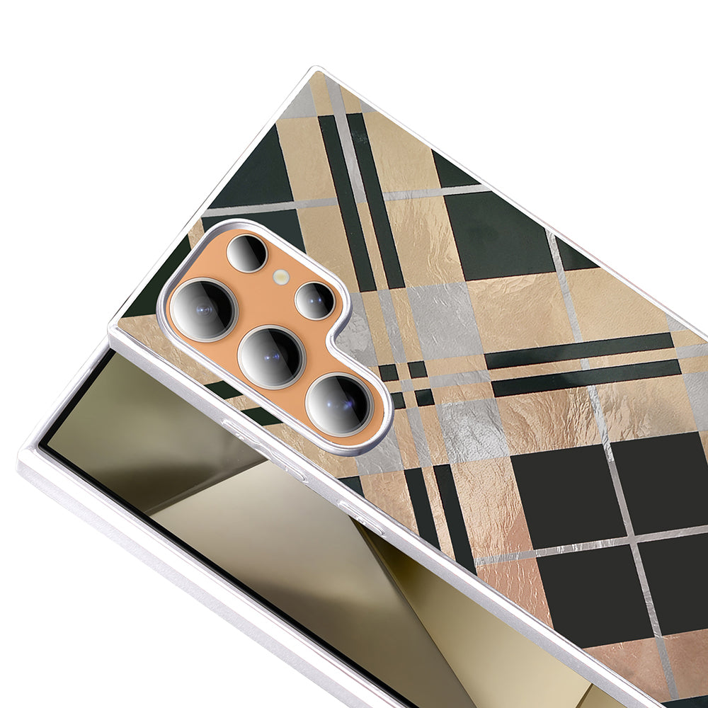 Galaxy S23 Ultra Kılıf Desenli Zore Mep Kapak Gold Leopar