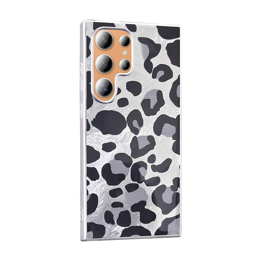 Galaxy S23 Ultra Kılıf Desenli Zore Mep Kapak Gold Leopar