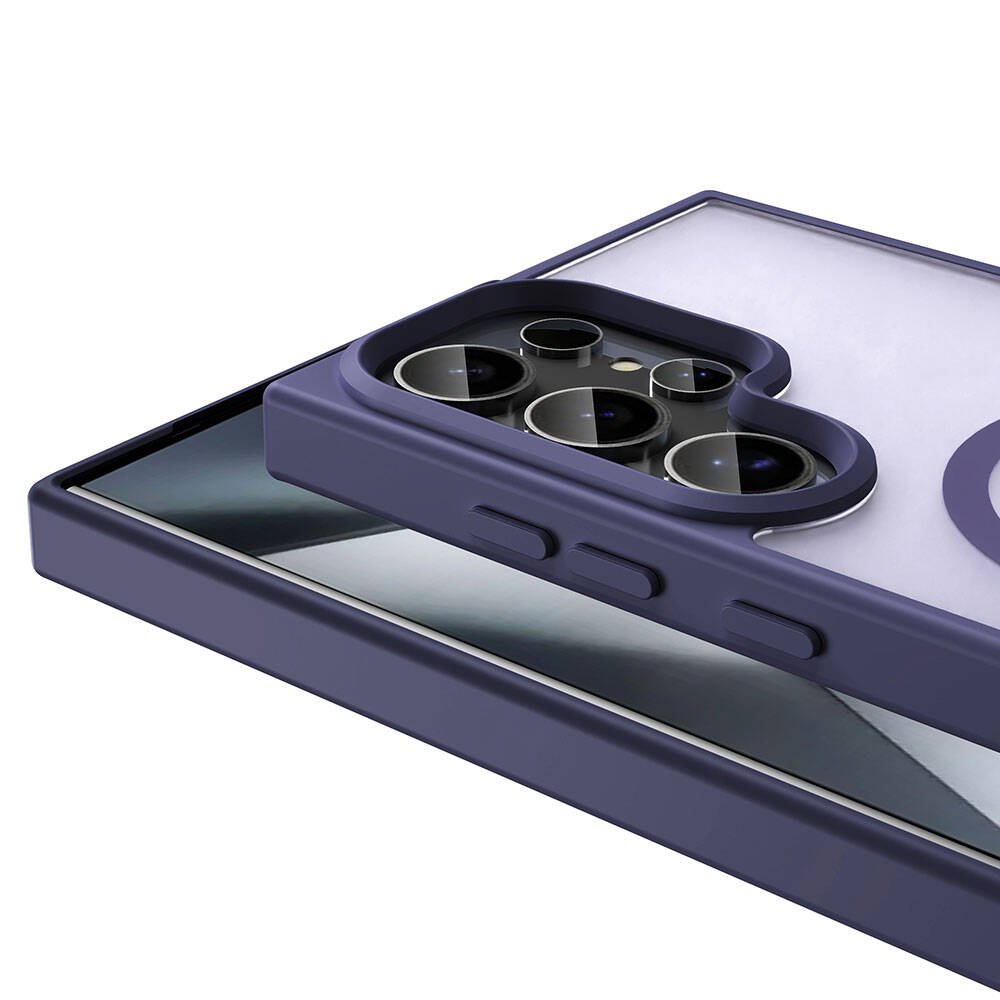 Galaxy S23 Ultra Kılıf M-safe Şarj Özellikli Mat Arka Yüzey Zore Sio Kapak Gri