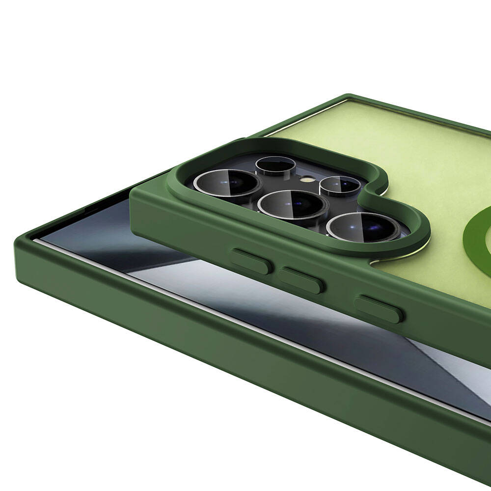 Galaxy S23 Ultra Kılıf M-safe Şarj Özellikli Mat Arka Yüzey Zore Sio Kapak Lacivert