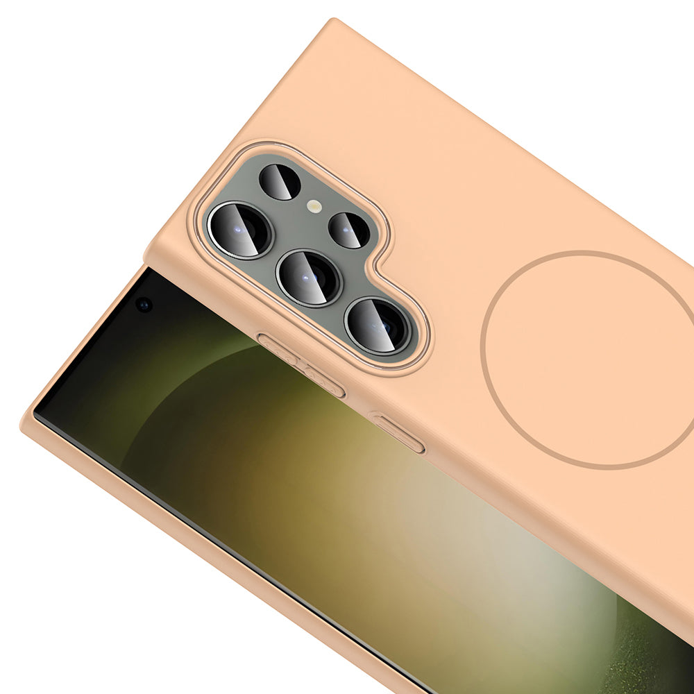 Galaxy S23 Ultra Kılıf M-safe Şarj Özellikli Zore Ruby Sert Kapak Desert Titanyum