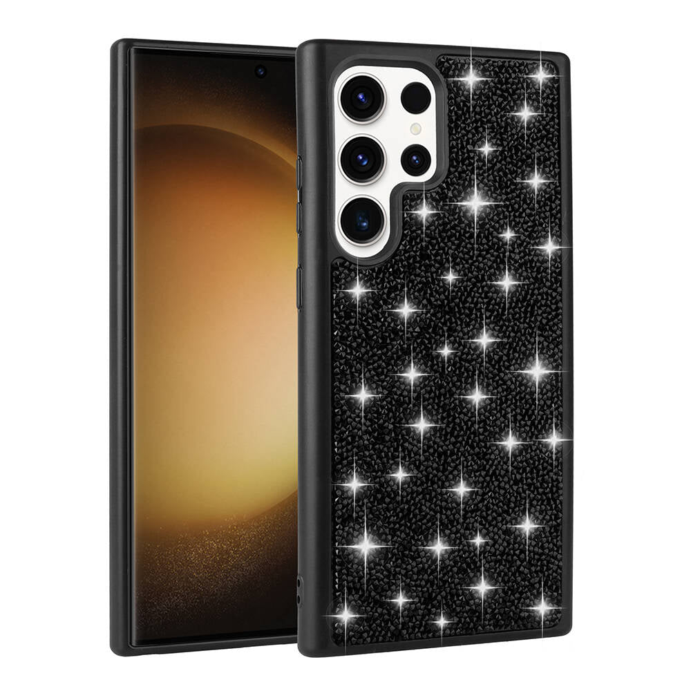 Galaxy S23 Ultra Kılıf Parlak Taşlı Tasarım Zore Pırlanta Kapak Beyaz