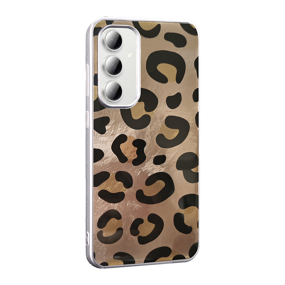 Galaxy S24 FE Kılıf Desenli Zore Mep Kapak Gold Leopar