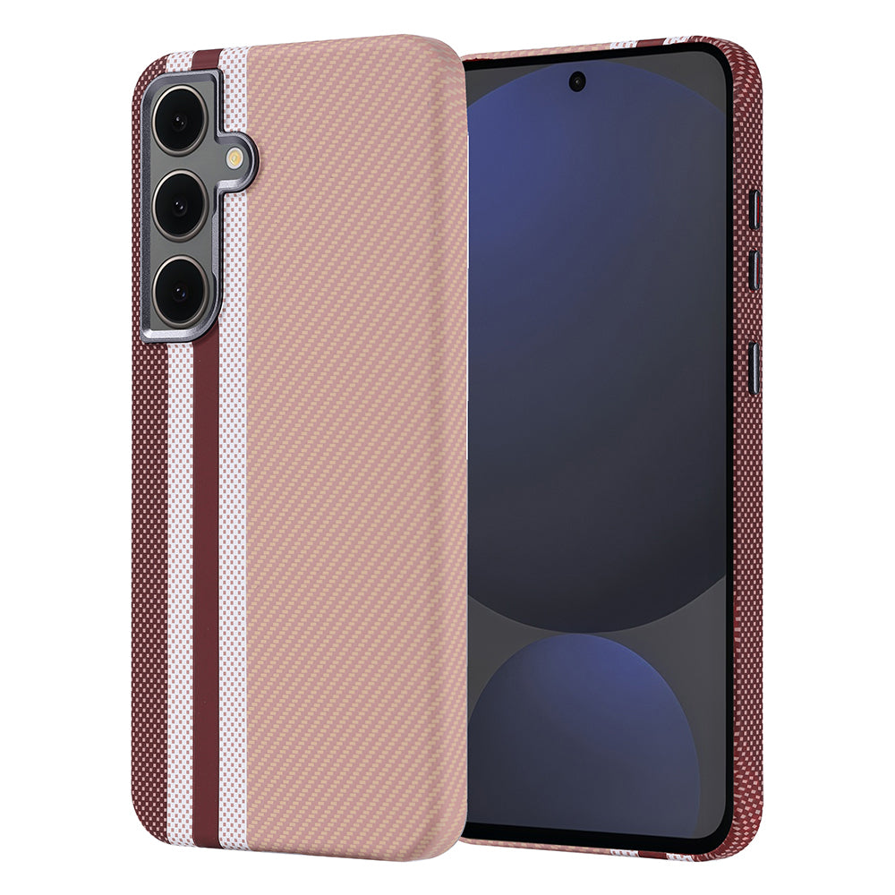 Galaxy S24 FE Kılıf M-safe Şarj Özellikli Karbon Fiber Görünümlü Zore Nekst Kapak Gold