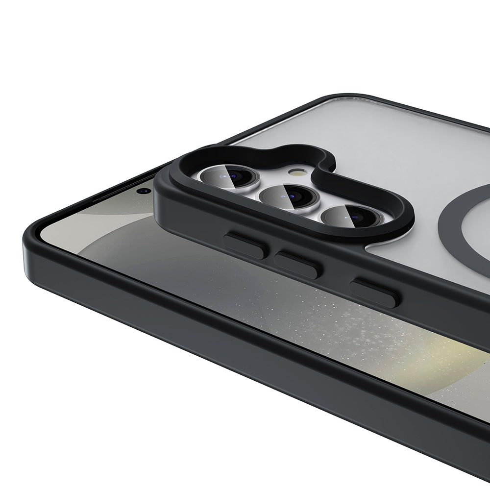 Galaxy S24 FE Kılıf M-safe Şarj Özellikli Mat Arka Yüzey Zore Sio Kapak Koyu Yeşil