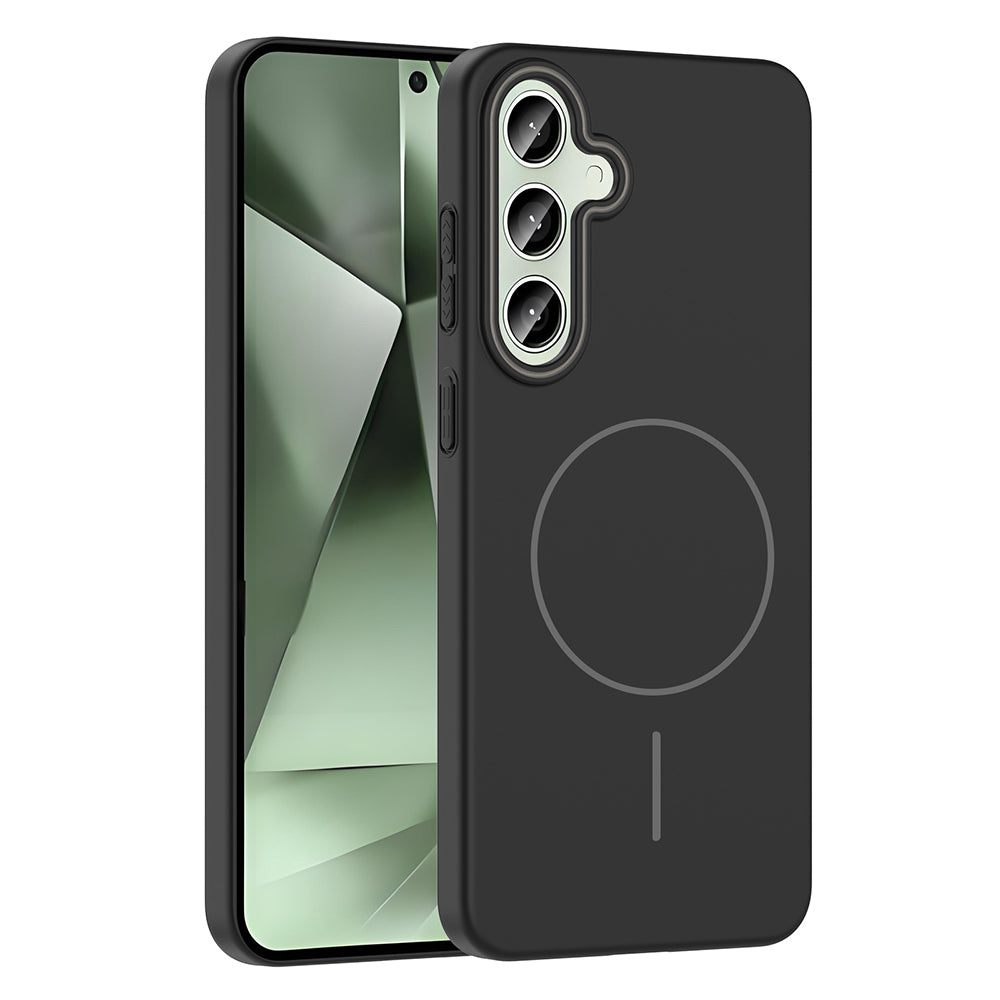 Galaxy S24 FE Kılıf M-safe Şarj Özellikli Zore Ruby Sert Kapak Gri