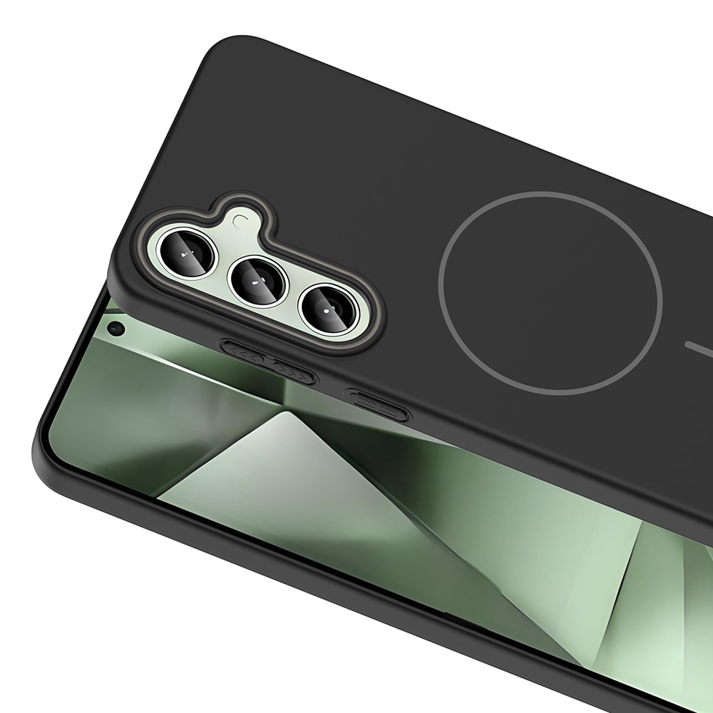 Galaxy S24 FE Kılıf M-safe Şarj Özellikli Zore Ruby Sert Kapak Siyah