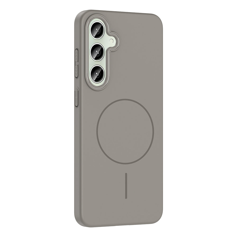 Galaxy S24 FE Kılıf M-safe Şarj Özellikli Zore Ruby Sert Kapak Desert Titanyum