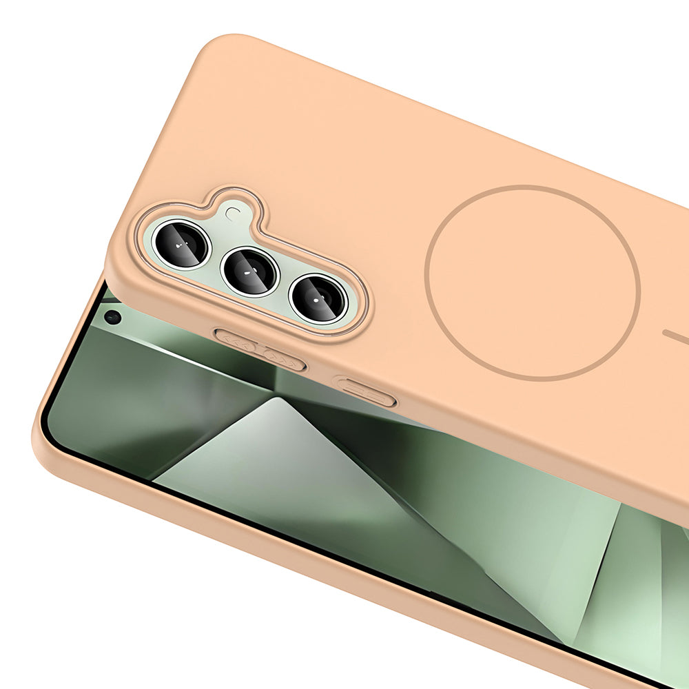 Galaxy S24 FE Kılıf M-safe Şarj Özellikli Zore Ruby Sert Kapak Desert Titanyum