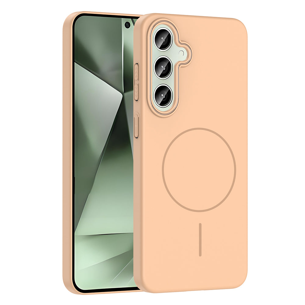 Galaxy S24 FE Kılıf M-safe Şarj Özellikli Zore Ruby Sert Kapak Desert Titanyum