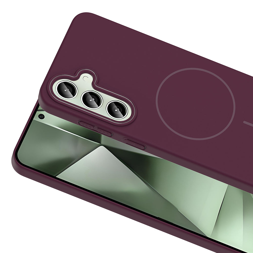 Galaxy S24 FE Kılıf M-safe Şarj Özellikli Zore Ruby Sert Kapak Lacivert