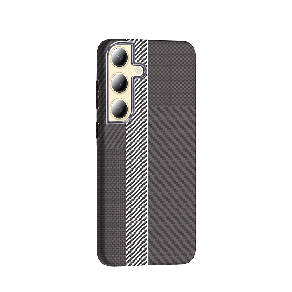 Galaxy S24 Kılıf M-safe Şarj Özellikli Karbon Fiber Görünümlü Zore Gros Kapak Lacivert