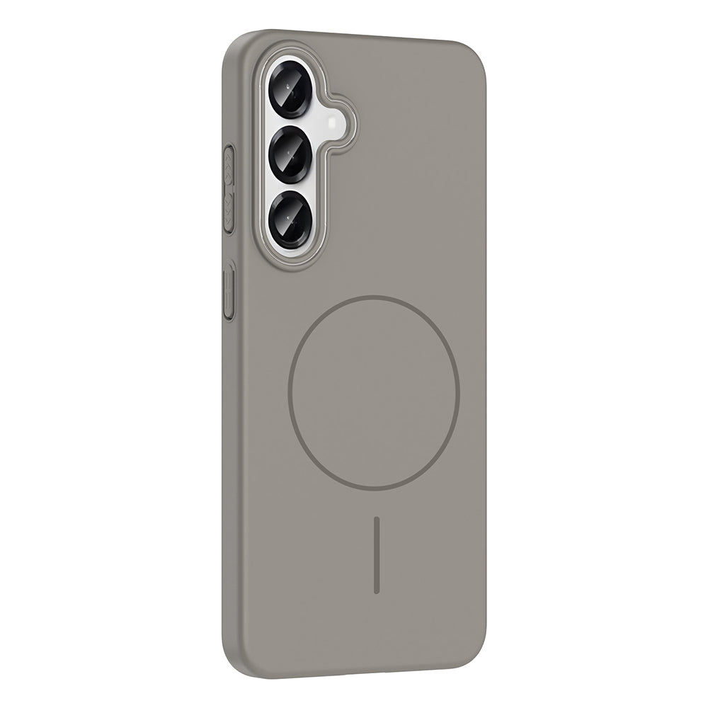 Galaxy S24 Kılıf M-safe Şarj Özellikli Zore Ruby Sert Kapak Mürdüm