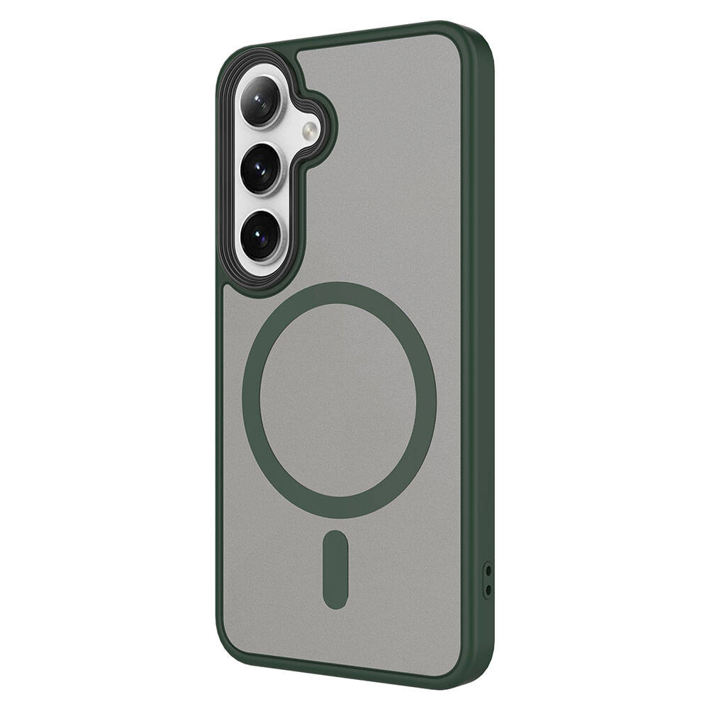 Galaxy S24 Kılıf Sert PC Arka Yüzey Wireless Şarj Özellikli Zore Flet M-safe Kapak Lila