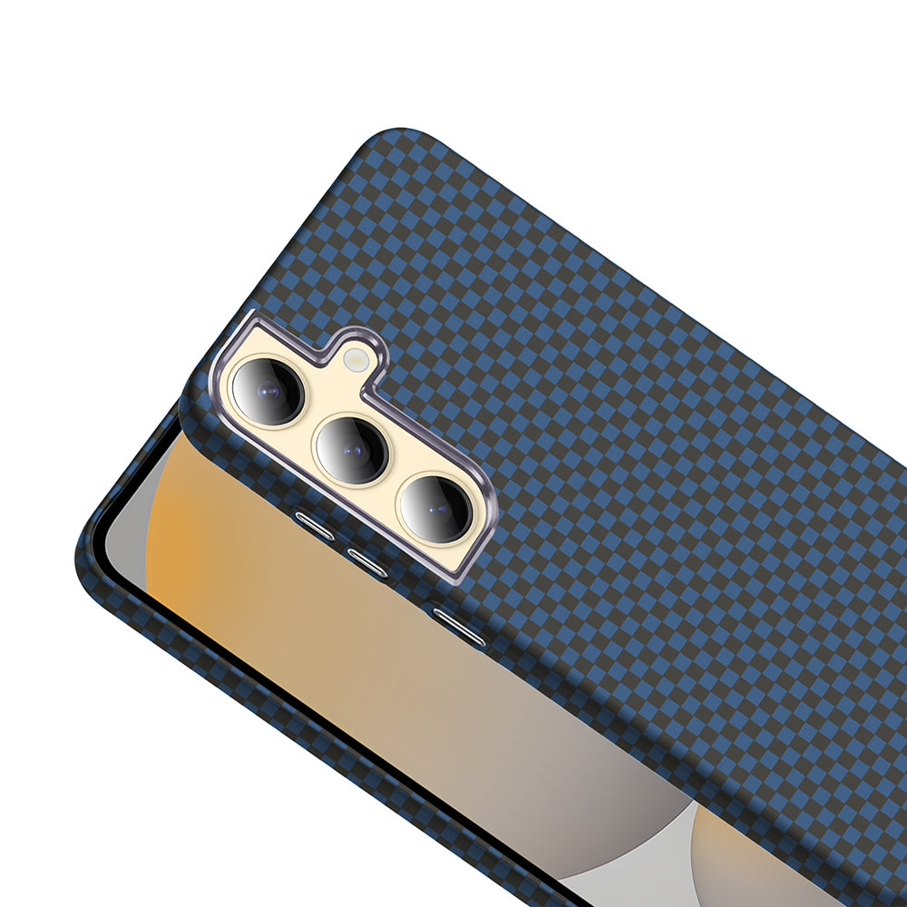 Galaxy S24 Plus Kılıf M-safe Şarj Özellikli Karbon Fiber Görünümlü Zore Gros Kapak Gri-Siyah