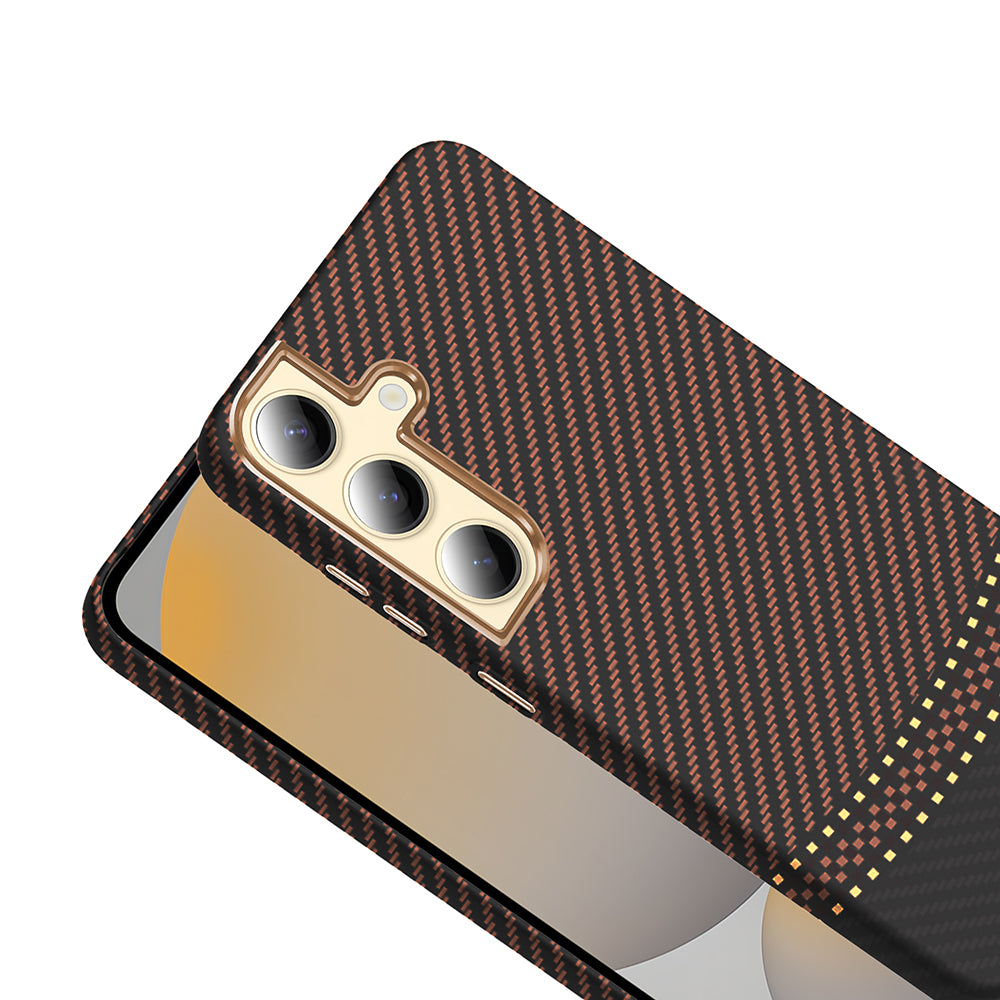 Galaxy S24 Plus Kılıf M-safe Şarj Özellikli Karbon Fiber Görünümlü Zore Gros Kapak Siyah