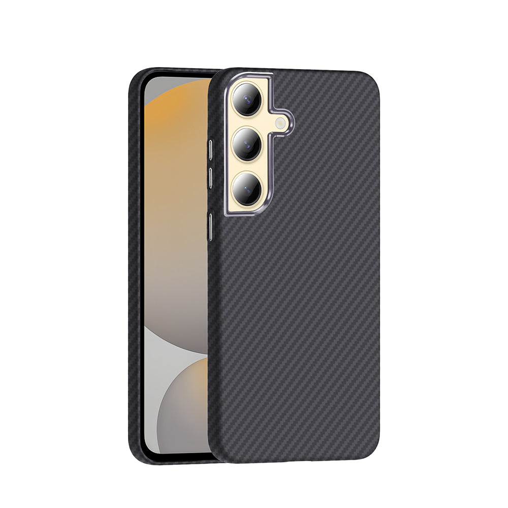 Galaxy S24 Plus Kılıf M-safe Şarj Özellikli Karbon Fiber Görünümlü Zore Gros Kapak Siyah