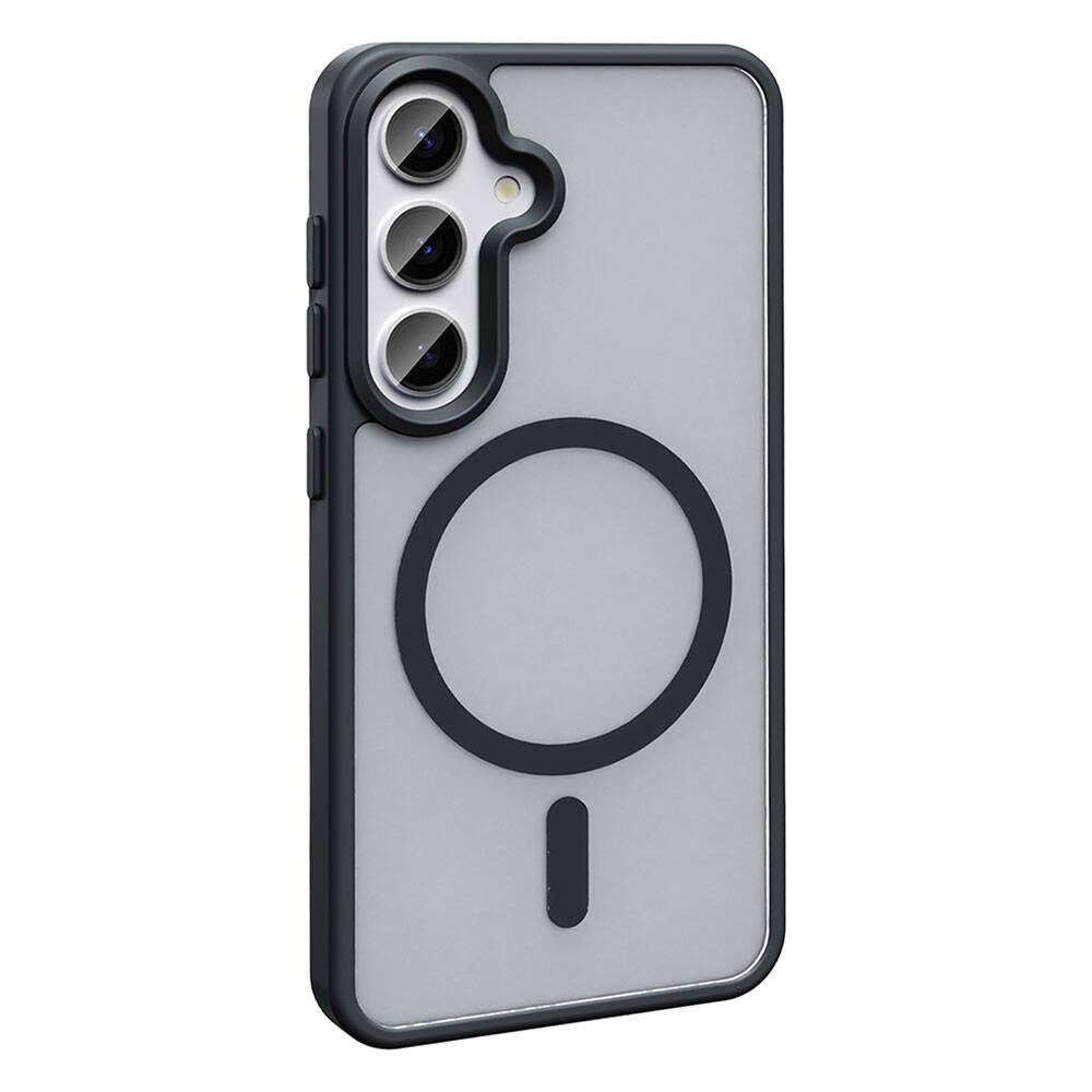 Galaxy S24 Plus Kılıf M-safe Şarj Özellikli Mat Arka Yüzey Zore Sio Kapak Koyu Mor