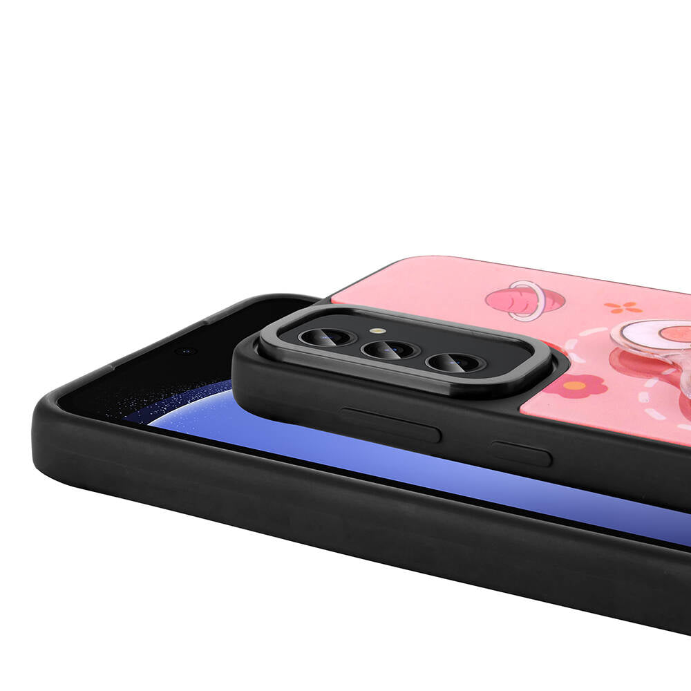 Galaxy S24 Plus Kılıf Parlayan Kabartmalı İkonik Figürlü Zore Amas Silikon Kapak Siyah
