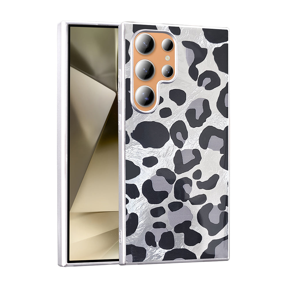 Galaxy S24 Ultra Kılıf Desenli Zore Mep Kapak Gold Leopar