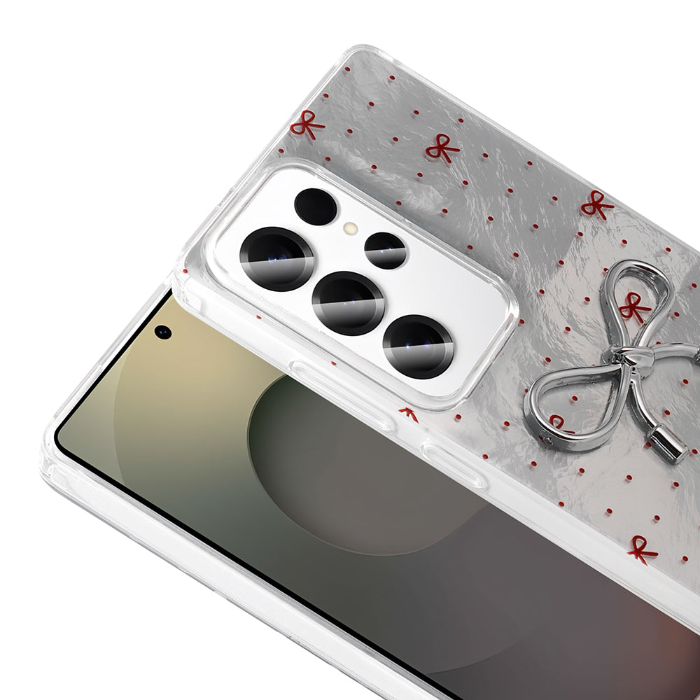 Galaxy S24 Ultra Kılıf Kamera Korumalı Figürlü Zore Ponti Silikon Kapak Beyaz