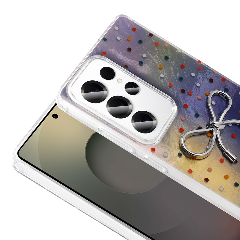 Galaxy S24 Ultra Kılıf Kamera Korumalı Figürlü Zore Ponti Silikon Kapak Açık Pembe