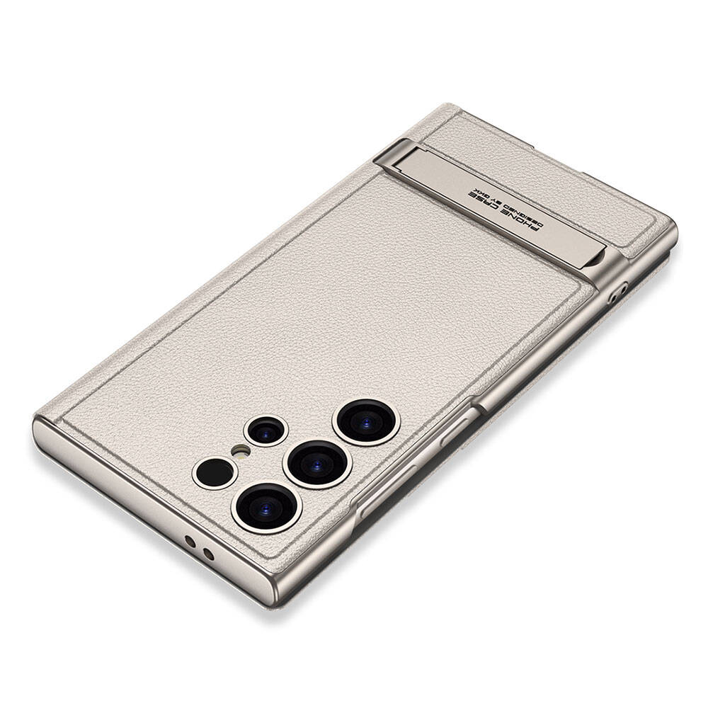 Galaxy S24 Ultra Kılıf Kamera Korumalı Suni Deri Tasarım Zore Droga Standlı Kartlıklı Kapaklı Kılıf Siyah