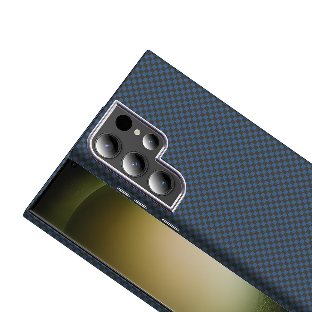 Galaxy S24 Ultra Kılıf M-safe Şarj Özellikli Karbon Fiber Görünümlü Zore Gros Kapak Siyah