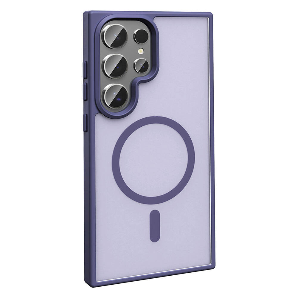 Galaxy S24 Ultra Kılıf M-safe Şarj Özellikli Mat Arka Yüzey Zore Sio Kapak Koyu Yeşil