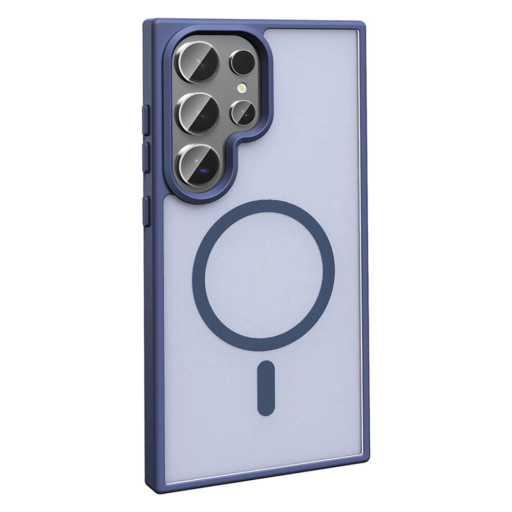 Galaxy S24 Ultra Kılıf M-safe Şarj Özellikli Mat Arka Yüzey Zore Sio Kapak Koyu Yeşil