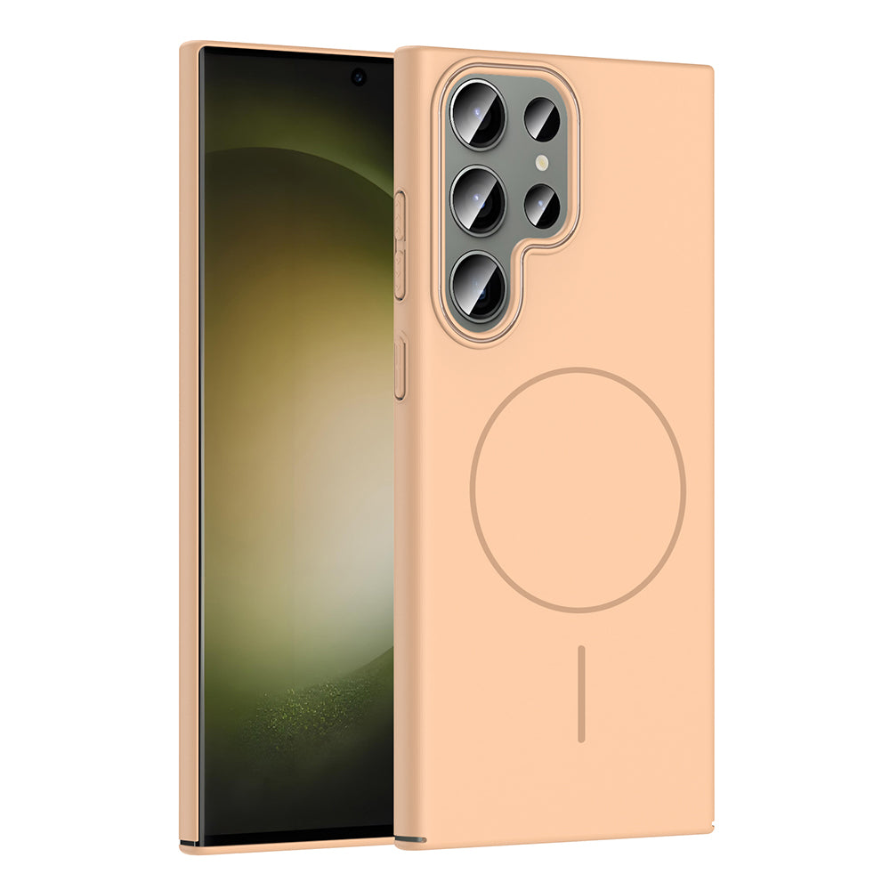 Galaxy S24 Ultra Kılıf M-safe Şarj Özellikli Zore Ruby Sert Kapak Mürdüm