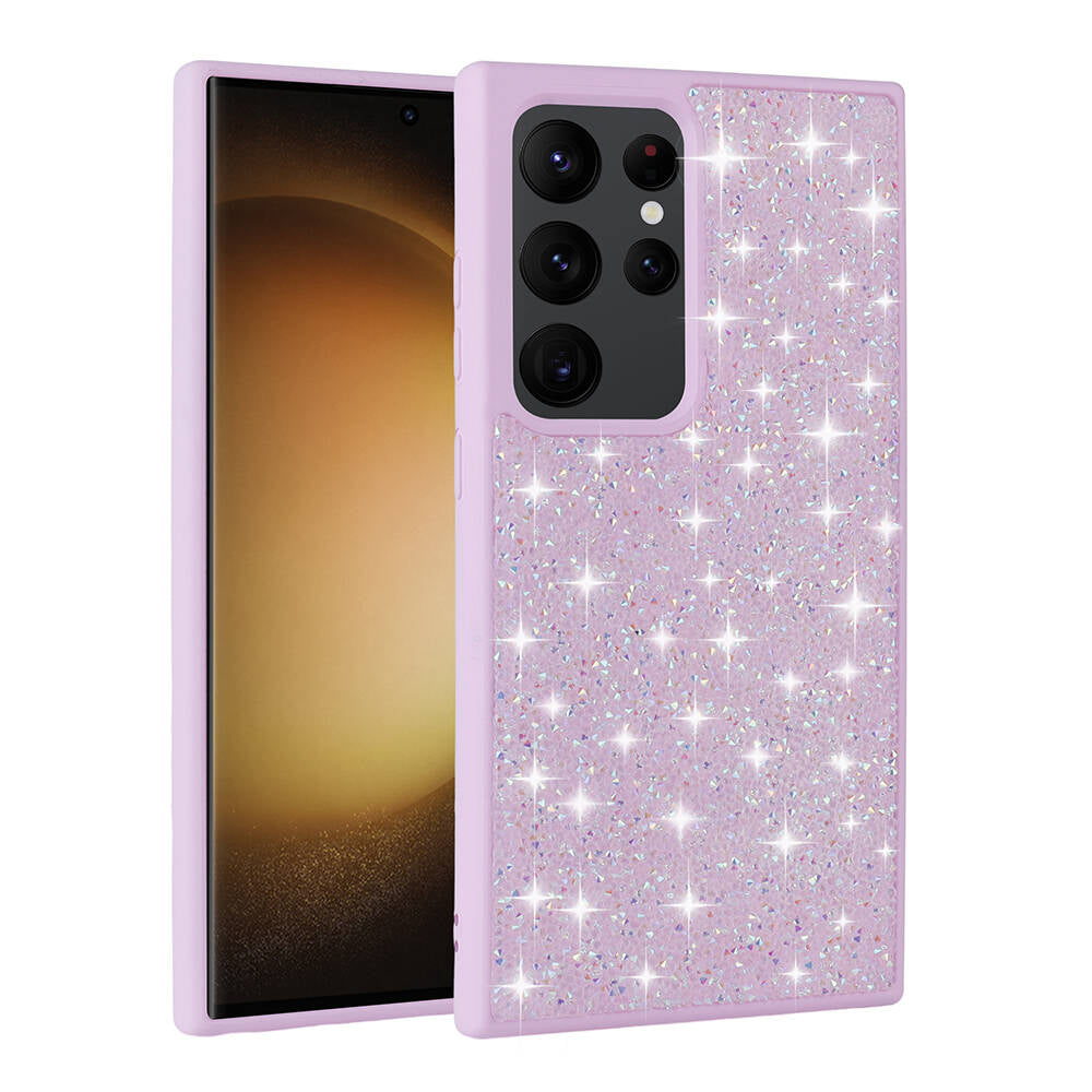 Galaxy S24 Ultra Kılıf Parlak Taşlı Tasarım Zore Pırlanta Kapak Gri