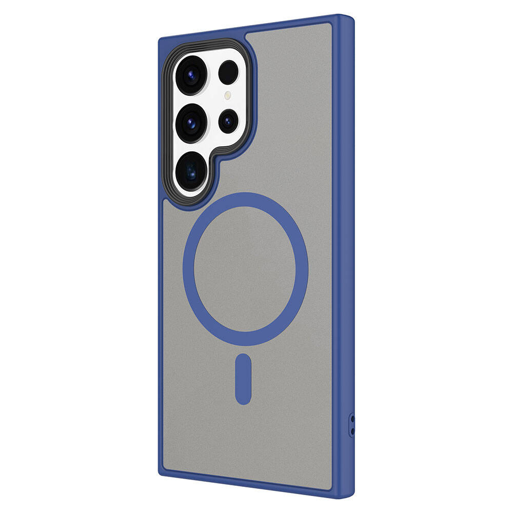 Galaxy S24 Ultra Kılıf Sert PC Arka Yüzey Wireless Şarj Özellikli Zore Flet M-safe Kapak Koyu Yeşil